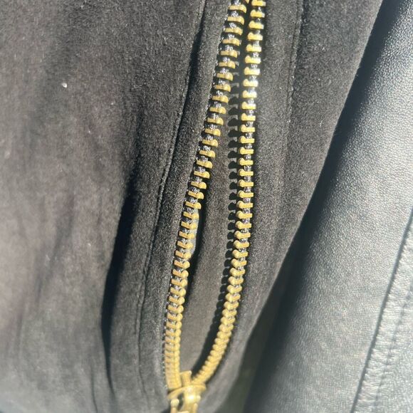 Tovar brand Men's Black Leather Sleeve and Wool Bomber Jacket size medium - Picture 6 of 9